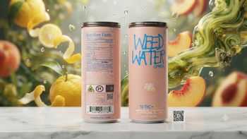 Weed Water 10mg - Sparkling - Yuzu Peach Diesel (sativa) - 12oz Can